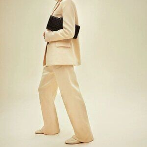 Reformation Vida Linen Low Rise Pant Yellow - Size 4